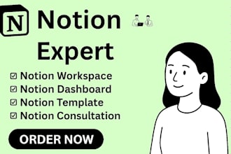 design a custom notion template, notion dashboard and workspace