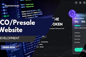 develop presale website with smart contract deployment, ico website development