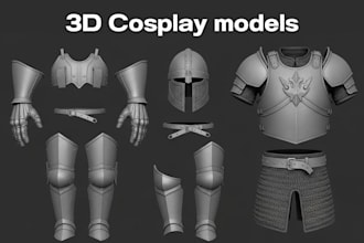 design 3d wearable armor, 3d cosplay armor model realistic armor for 3d printing