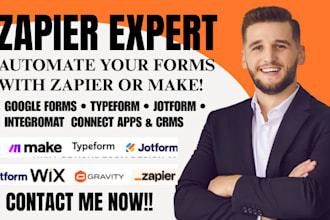 automate your google forms typeform, jotform using zapier zap or make com expert