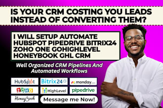 setup automate hubspot pipedrive bitrix24 zoho one gohighlevel honeybook ghl CRM