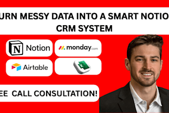 data migration notion CRM from airtable, monday com  spreadsheets ai automation