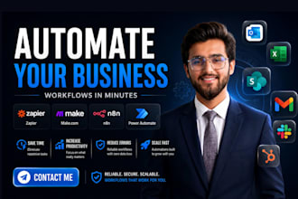 automate workflows using zapier, make,n8n and power automate