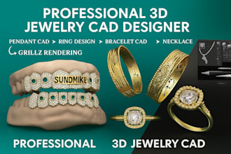 create 3d cad, jewelry design 3d jewelry animation pendant 3d jewelry rendering