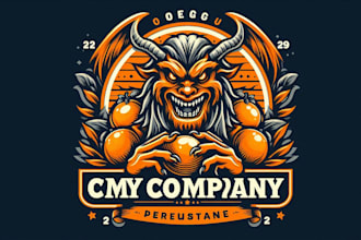 design premium vintage orange juss mascot logo t shirt design