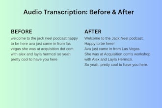 transcribe podcasts or interviews in 24 hours