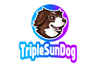 make modern twitch streaming logo of dog with warm