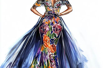 draw professional fashion illustration