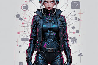 design fantasy and cyberpunk character
