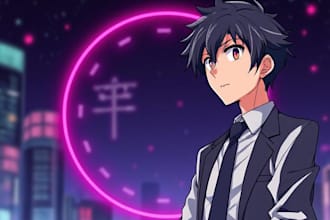 turn your photo into anime logo for business or twitch