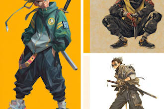 do anime character model sheet for games, and comics