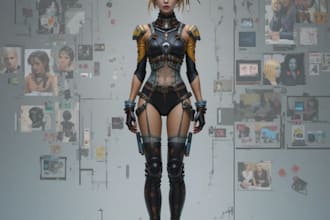 design anime character , cyberpunk character