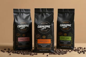 create coffee label and packaging design