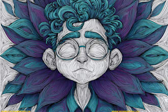 draw a portrait drawing in linocut illustration