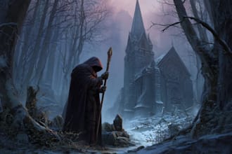 do dark medieval art illustration for you