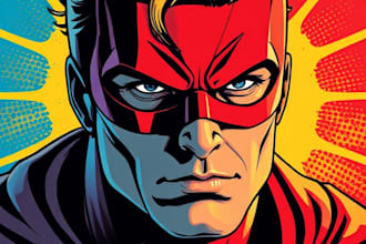 draw comic superhero pop art portraits