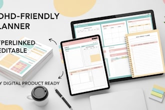 design custom canva adhd digital planner to boost focus and productivity