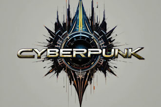 design your cyberpunk mecha style logo