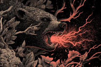 draw dark art animal illustration