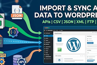 import csv, json, xml, ftp, api, feed, url, graphql, rest, data to the wordpress