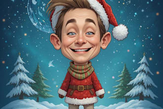 custom christmas cartoon caricature