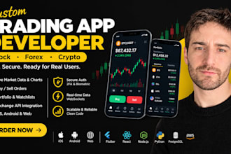 build a professional stock, forex and crypto trading app with API integration