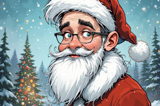make a christmas cartoon caricature