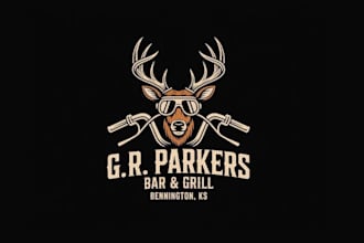 do expert parkers bar and grill logo design