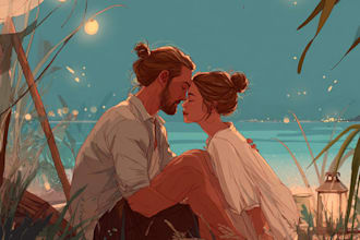 design a professional disney couple portrait