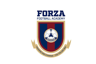 design powerful youth football academy logo