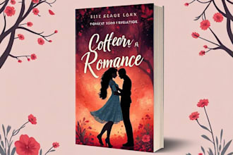 design illustrated romance book cover or ebook cover