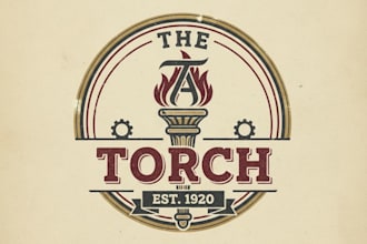 design a professional vintage torch logo