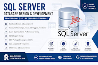 sql server database design stored procedures query optimization expert