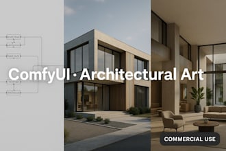 generate photoreal comfyui architectural concept art and interior renderings