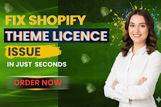 install and fix shopify theme licence issue