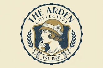 design a stunning vintage woman silhouette logo for your brand