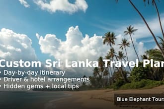create a day by day sri lanka travel plan  arranges driver and hotel