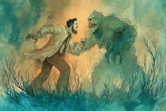 do scary horror creature and character concept art