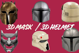 create custom printable helmet mask cosplay oni mask model 3d printing stl file