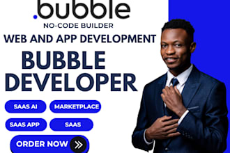 develop a custom bubble io website, bubble app, saas ai website, saas app