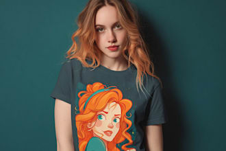 create cartoon retro illustration for t shirt