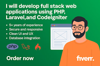 create full stack websites using PHP, codeigniter, laravel and reactjs