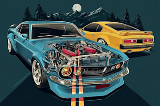 create amazing detail illustration of your cars and vehicles