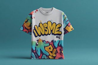 design logo and tshart merch with graffiti style