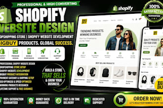 do shopify website design dropshipping store  shopify website development bigbuy