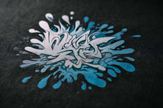design a graffiti logo with spray paint textures