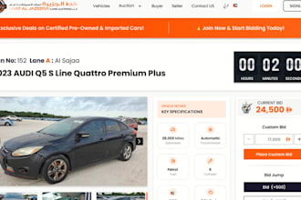 develop a live auction bidding, car auction app and car rental website