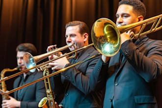 record a brass trumpet, trombone, saxophone, horn section