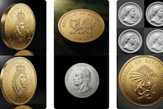 create custom 3d coin, medallion, bas relief, and cnc model from your reference