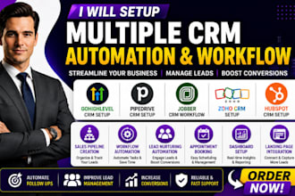 setup gohighlevel crm pipedrive jobber crm zoho crm hubspot automation workflow